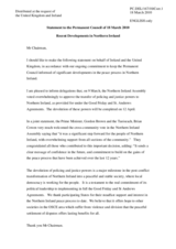 Statement by the Delegation of the United Kingdom, also on behalf of Ireland, on recent developments in Northern Ireland