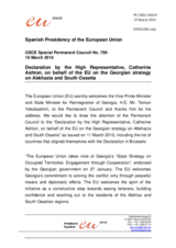 Statement by the Spanish Presidency of the Council of the European Union in response to the address by the Vice Prime-Minister and the State Minister for Reintegration of Georgia, Temuri Yakobashvili