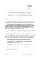 Statement by the Delegation of France on the 40th anniversary of the Organisation internationale de la Francophonie on 20 March 2010
