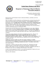 Statement by the Delegation of the United States in response to the report by the Head of the OSCE Mission to Montenegro, Ambassador Paraschiva Badescu