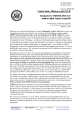 Statement by the Delegation of the United States in response to the report by the Director of the Office for Democratic Institutions and Human Rights (ODIHR), Ambassador Janez Lenarcic