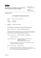 Journal of the 607th Plenary Meeting of the Forum for Security Co-operation (es)