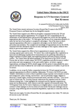 Statement by the Delegation of the United States in response to the address by the Secretary-General of the United Nations, Ban Ki-moon