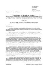 Statement by the Delegation of the Russian Federation in response to the address by the Secretary-General of the United Nations, Ban Ki-moon