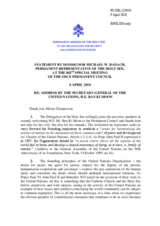 Statement by the Delegation of the Holy See in response to the address by the Secretary-General of the United Nations, Ban Ki-moon