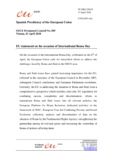 Statement by the Spanish Presidency of the Council of the European Union on International Roma Day, held on 8 April 2010