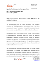 Statement by the Spanish Presidency of the Council of the European Union on the High Representative's Declaration on behalf of the EU on the situation in Belarus