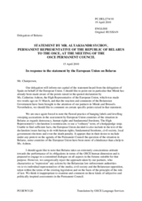 Statement by the Delegation of Belarus in response to the statement by the Spanish Presidency of the Council of the European Union on the High Representative's Declaration on behalf of the EU on the situation in Belarus