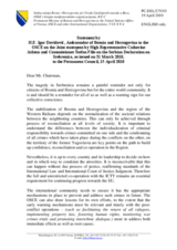 Statement by the Delegation of Bosnia and Herzegovina in response to the statement by the Presidency of the Council of the EU on the statement by H.R. C. Ashton and Commissioner S. FÃ¼le on the Declaration by the National Assembly of Serbia on Srebrenica