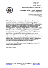Statement by the Delegation of the United States on the case of journalist Ernest Vardanean