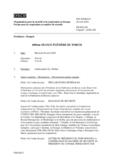 Journal of the 609th Plenary Meeting of the Forum for Security Co-operation (fr)