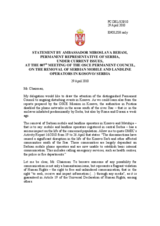 Statement by the Delegation of Serbia on removal of Serbian mobile and landline operators in Kosovo