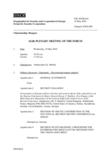 Journal of the 612th Plenary Meeting of the Forum for Security Co-operation