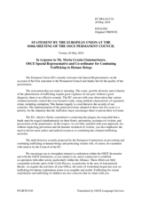 Statement by the Spanish Presidency of the Council of the European Union in response to the report by the Special Representative and Co-ordinator for Combating Trafficking in Human Beings, Maria Grazia Giammarinaro