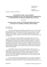 Statement by the Delegation of the Russian Federation in response to the report by the Special Representative and Co-ordinator for Combating Trafficking in Human Beings, Maria Grazia Giammarinaro