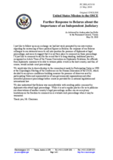 Statement by the Delegation of the United States in response to the statement by the Delegation of Belarus of 13 May 2010