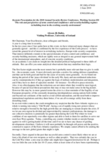 Keynote Speech by Alyson JK Bailes, Visiting Professor, University of Iceland