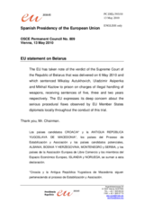Statement by the Spanish Presidency of the Council of the European Union on cases of Mikalay Autukhovich, Uladzimir Asipenka and Mikhail Kazlov in Belarus