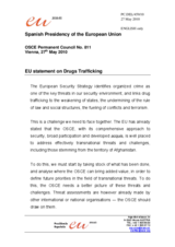Statement by the Spanish Presidency of the Council of the European Union on combating drug trafficking in the OSCE area