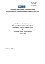 Keynote Speech by Ms. Maria Grazia Giammarinaro, OSCE Special Representative and Co-ordinator for Combating Trafficking in Human Beings