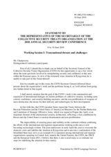 Statement by a Representative of the Secretariat of the CSTO