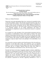 Statement by Mr. Milan Ciganik, Head, Arms Control, Disarmament and Global Challenges Department, Ministry of Foreign Affairs of Slovakia