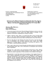 Statement by Amb. Spiro Koci, Director General of Security Issues and International Organizations in the MFA of Albania