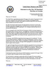 Statement by the Delegation of the United States on municipal elections in Georgia, held on 30 May 2010