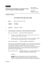 Journal of the 615th Plenary Meeting of the Forum for Security Co-operation (es)