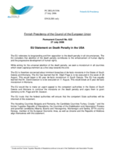 Statement Finnish Presidency of the Council of the European Union on the Death Penalty in the USA