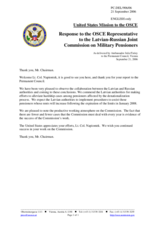 Statement by the Delegation of the United States of America in response to report by Helmut Napiontek, OSCE representative to the Latvian-Russian Joint Commission on Military Pensioners