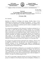 Statement by the Delegation of Azerbaijan, also on Behalf of the Delegation of Georgia on the issue of Odessa consultations on Transdniestria settlement in Ukraine 17-18th October