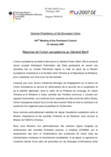 Statement by the German Presidency of the European Union in response to address by Brigadier-General Ferenc Banfi, Head of the EU border Assistance Mission on the Moldovan-Ukrainian border (fr)