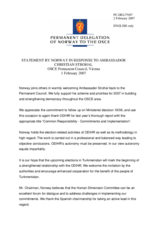 Statement by the Delegation of Norway in response to the report by the Director of ODIHR, Ambassador Christian Strohal