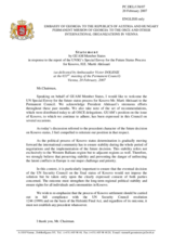 Statement by GUAM Member States in response to the UNSG's Special Envoy for the Future Status Process for Kosovo, H.E. President Martti Ahtisaari