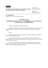 Forum for Security Co-operation Decision No. 6/07 (es)