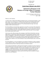 Statement made by the Chargé d' Affaires Kyle Scott of the Delegation of the United States in response to the Minister of Foreign Affairs of Armenia, H.E. Mr Vartan Oskanian