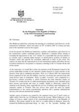 Statement by the Delegation of the Republic of Moldova on recent developments in the Transdniestrian region