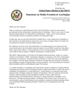 Statement by the Delegation of the United States of America on Media Freedom in Azerbaijan
