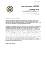 Statement by the Delegation of the United States of America on the Armenia Election Observers