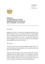 Statement by H.E. Ambassador Dr. Zia Nezam of Afghanistan regarding border management concerns