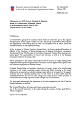 Statement by Ambassador Vladimir Matek of the perminent mission of Croatia on the SEE Energy Summit in Zagreb
