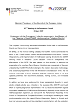 Statement by the German Presidency of the council on European Union in response to the Report of the Director of the ODIHR, Ambassador Christian Strohal