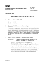 Journal of the 673rd Plenary Meeting of the Permanent Council