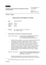 Journal of the 678th Plenary Meeting of the Permanent Council (fr)