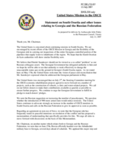 Statement by the Delegation of the United States on South Ossetia and other issues relating to Georgia and the Russian Federation