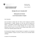 Statement by the Delegation of Switzerland on the outcome of the parliamentary elections that took place in Kyrgyzstan (de)