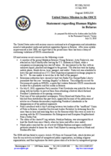 Statement by the Delegation of the United States on human rights situation in Belarus