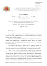 Statement by the Delegation of Georgia in response to the address by the Special Representative of the European Union for the South Caucasus, Ambassador Peter Semneby