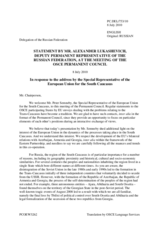 Statement by the Delegation of the Russian Federation in response to the address by the Special Representative of the European Union for the South Caucasus, Ambassador Peter Semneby